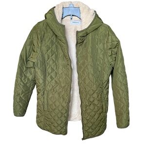 Morgan Winter Quilted Sherpa Green Large Jacket